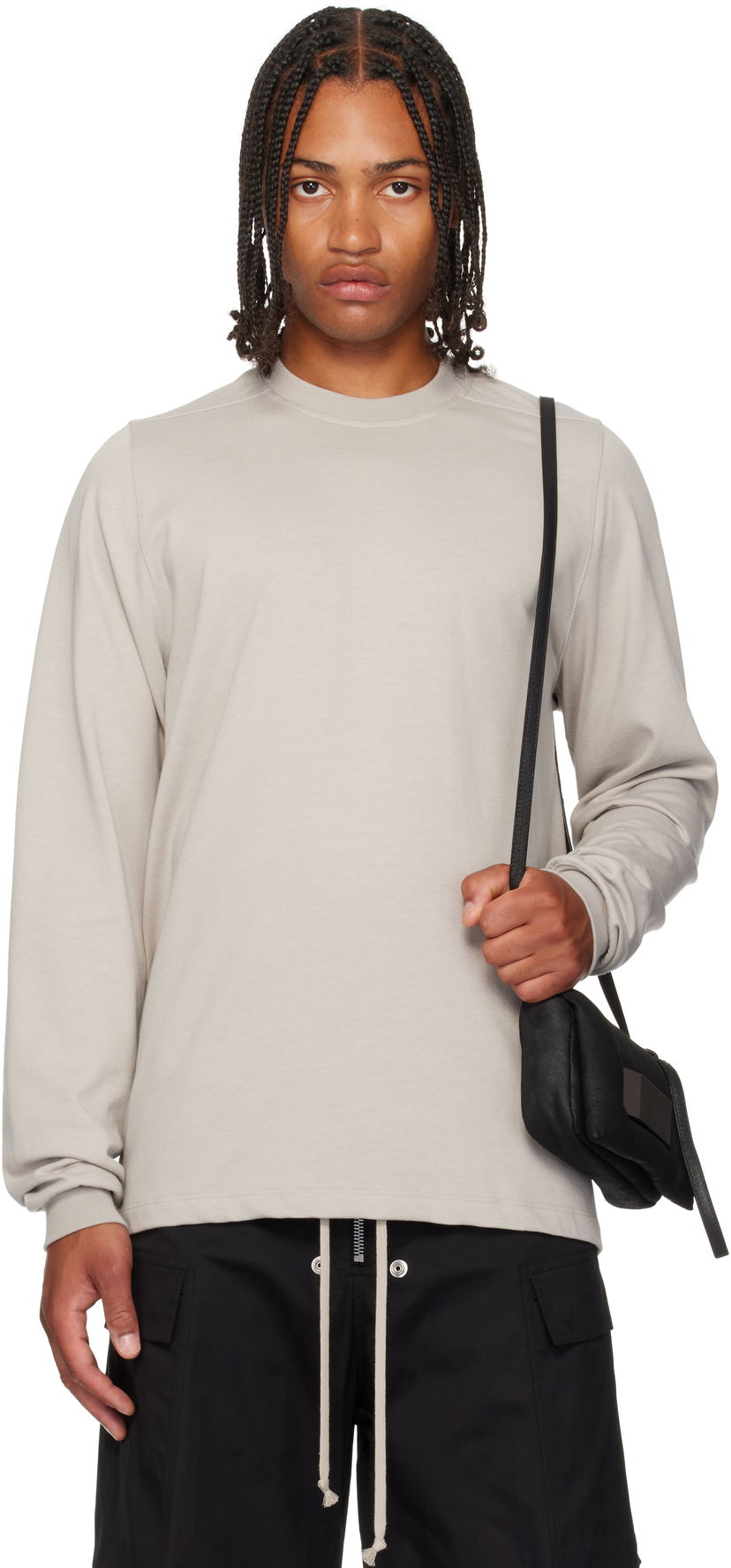 Majica kratkih rukava Rick Owens Rick Owens Concordians Long Sleeve T-Shirt Siva | RU02E1277 BA