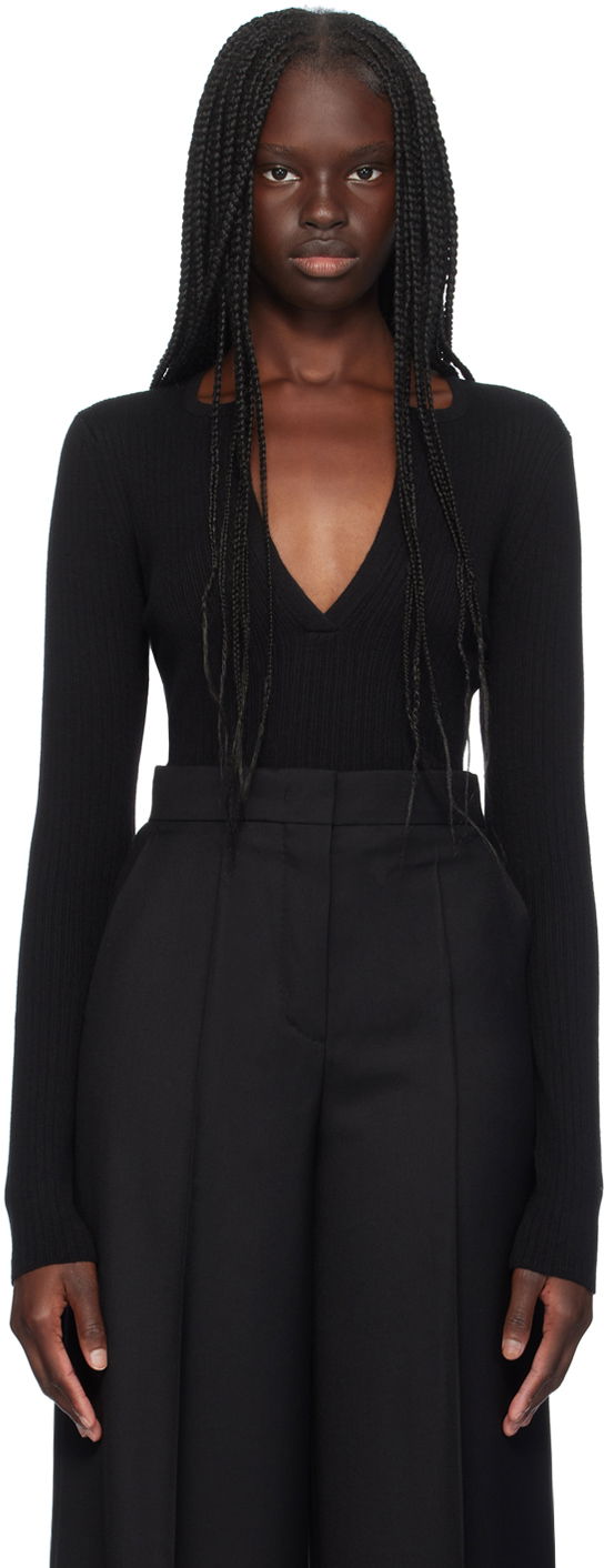 Body Max Mara Max Mara Urlo Ribbed Knit Sweater Crna | 2421366111600