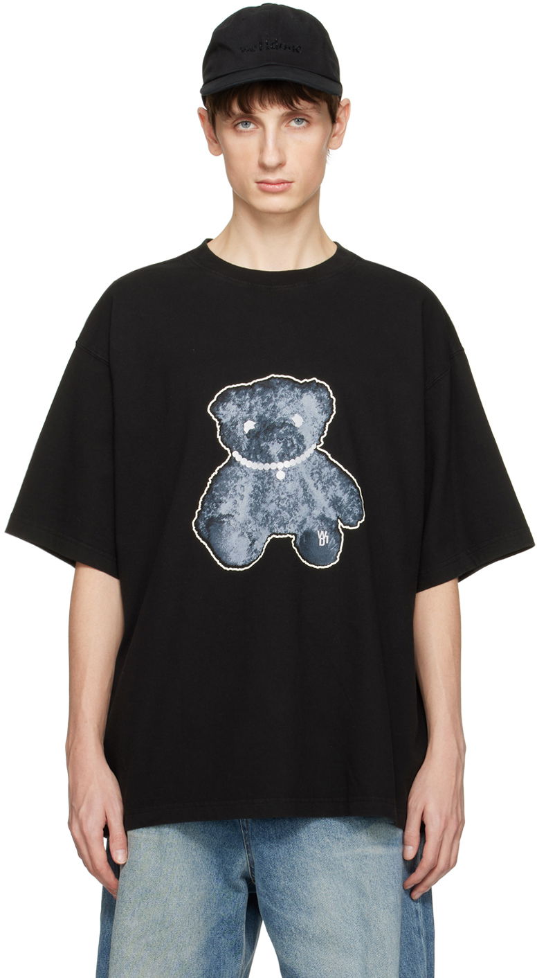 Majica kratkih rukava We11done We11done Necklace Teddy Graphic T-Shirt Crna | WD-TT9-20-117-U-BK