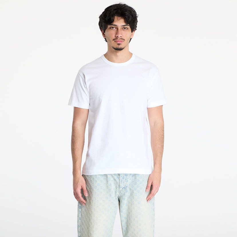 Majica kratkih rukava Comme des Garçons Comme des Garçons PLAY Black Emblem Knit T-Shirt Bijela | AX-T341 WHITE