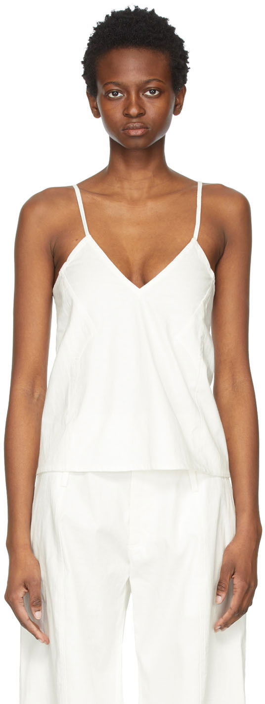 Majica bez rukava Ambush AMBUSH Linen Camisole Bijela | BWAD004S21FAB0010400