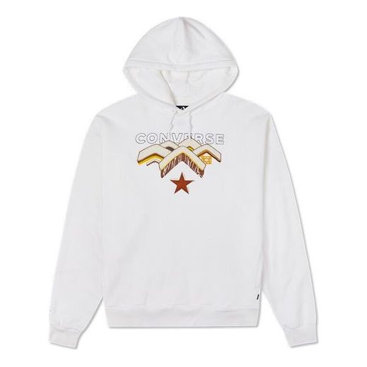 Dukserice Converse Converse Mountains Print Fleece Hoodie Bijela | 10023523-A01
