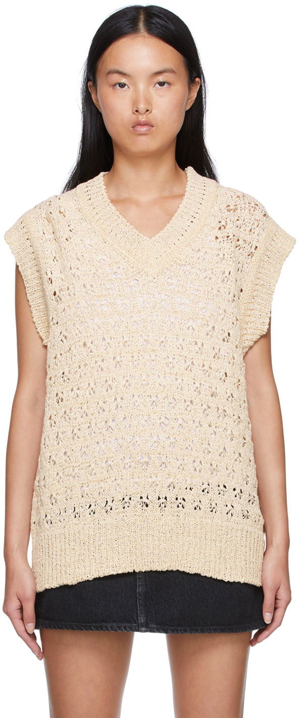 Džemper Andersson Bell Organic Cotton Crochet Knit Vest Bež | atb671m