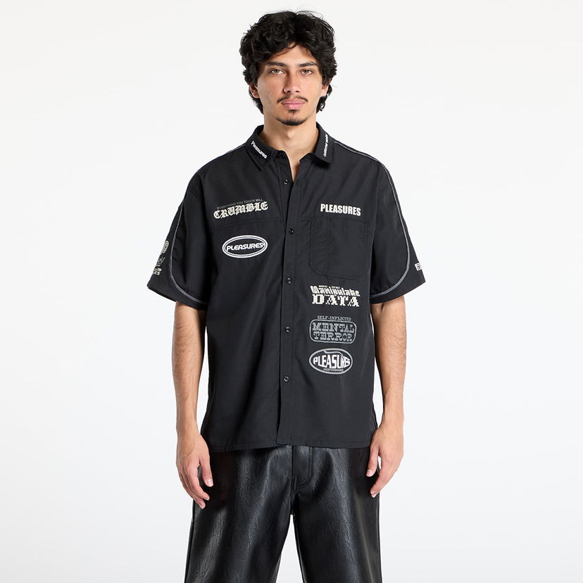 Košulja Pleasures PLEASURES Terror Button-Up Shirt Crna | P25SU005 BLACK