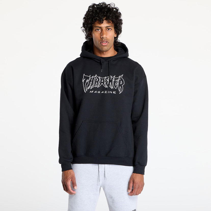 Dukserice Thrasher Thrasher Metal Hoodie Crna | 145690