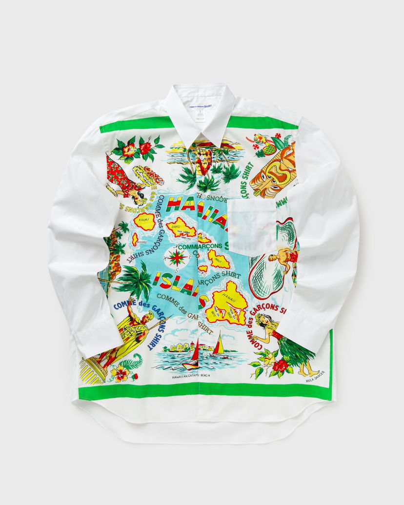 Košulja Comme des Garçons Hawaiian Map Print Long-Sleeve Woven Shirt Višebojno | FP-B060-W25-1
