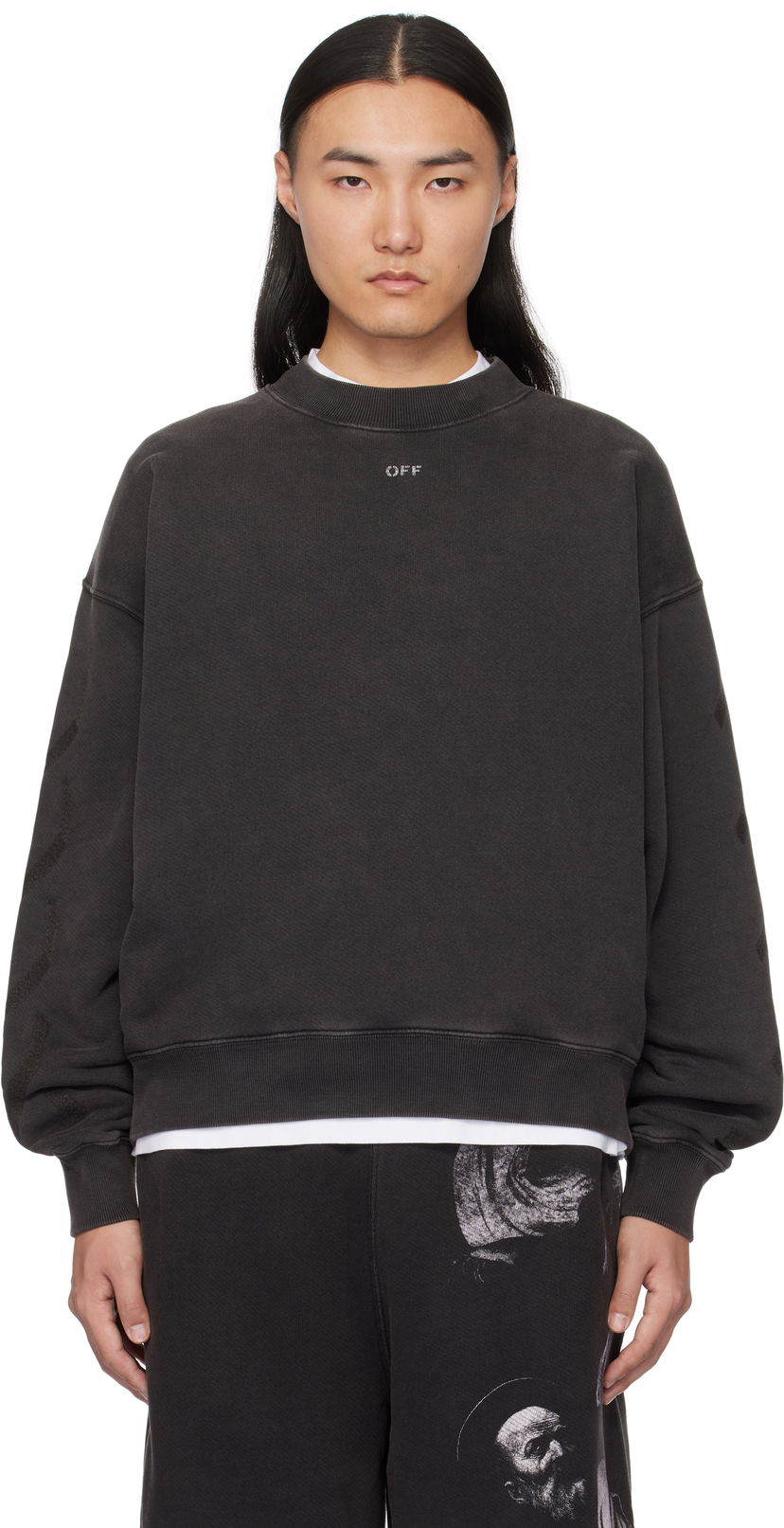 Džemper Off-White Off-White S.Matthew Skate Sweatshirt Crna | OMBA054C99FLE0091077