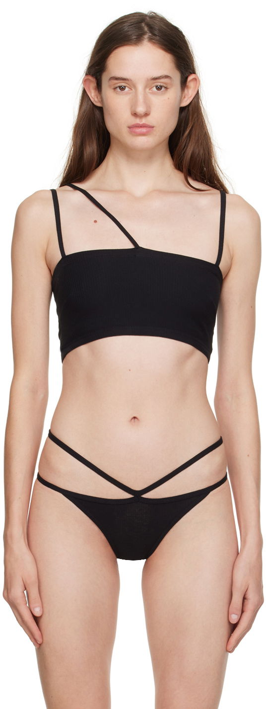 Grudnjak Baserange Asymmetrical Strap Bralette Crna | BRNI-RB-000