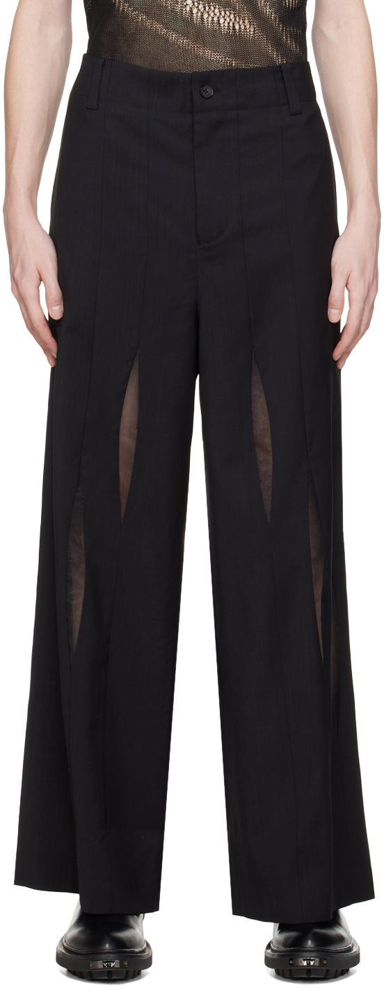 Hlače Feng Chen Wang Feng Chen Wang Paneled Trousers Crna | FMS17TR05