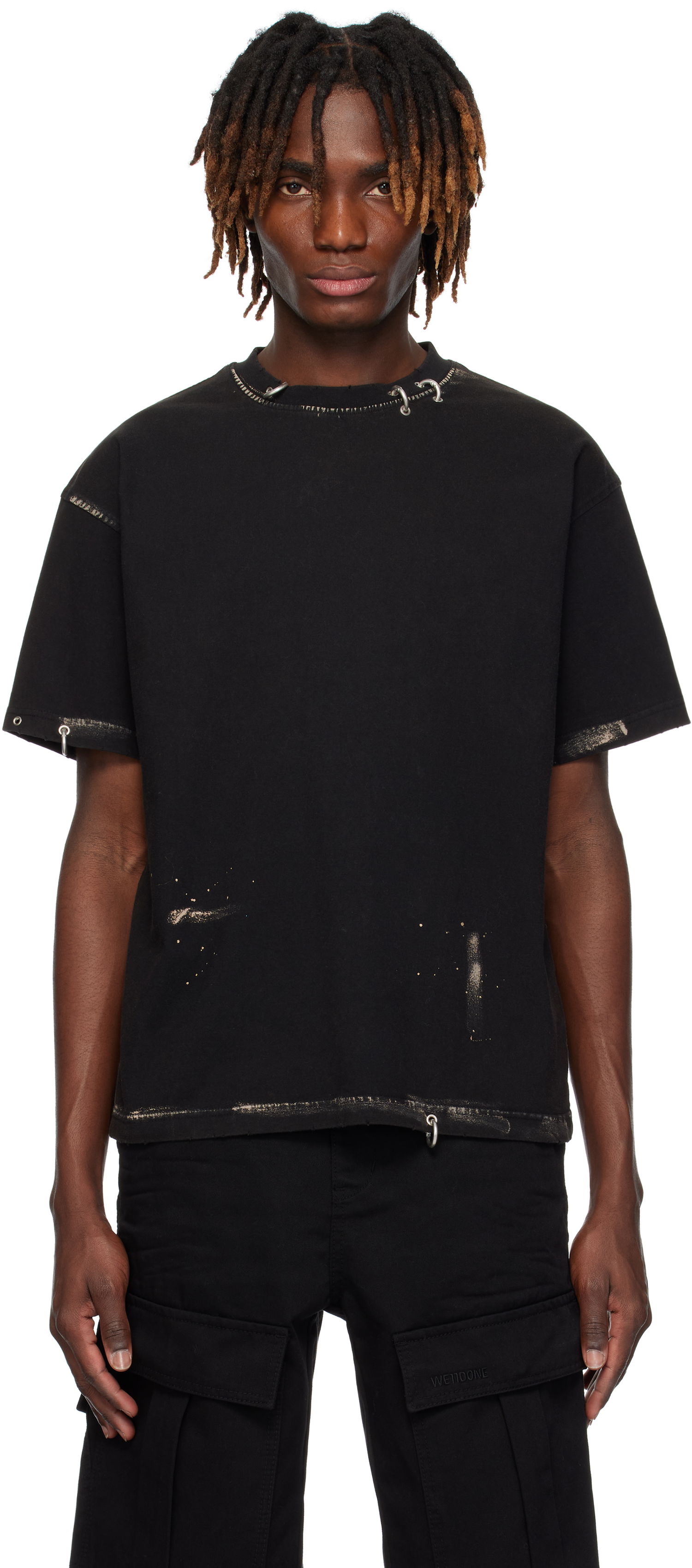 Majica kratkih rukava We11done We11done Pierced Distressed T-Shirt Crna | WD-TT0-25-770-U-BK, 0