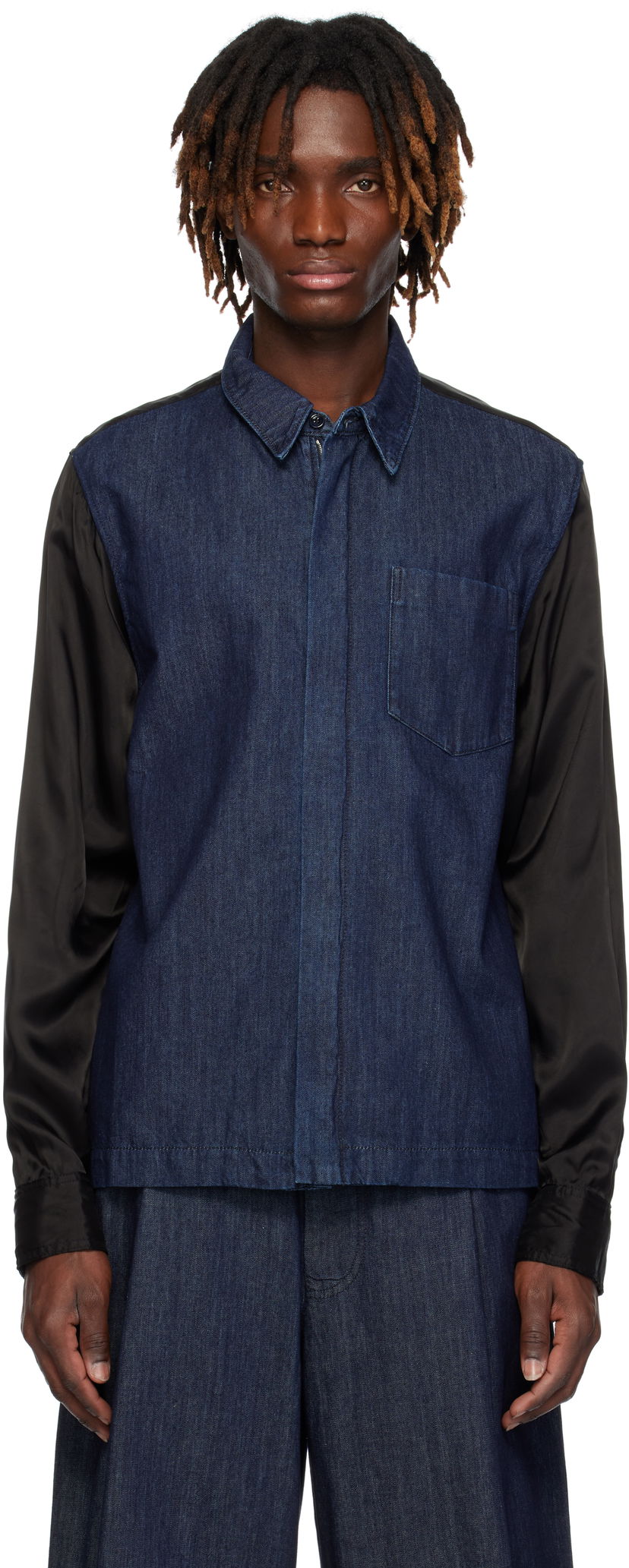 Košulja Dries Van Noten Dries Van Noten Zip Denim Shirt Plava | 251-020725-1553