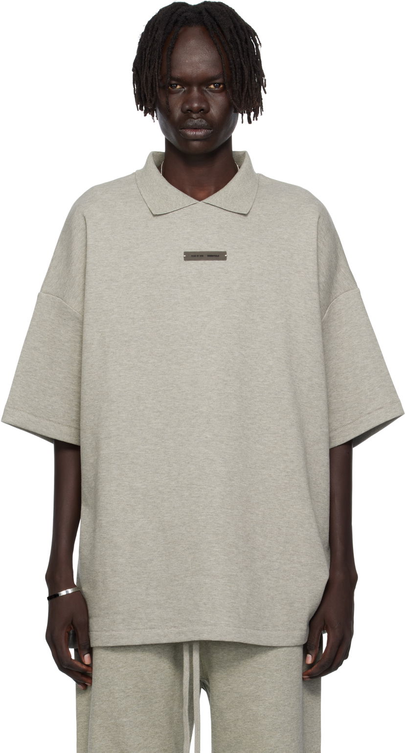 Polo majica Fear of God ESSENTIALS 90s Fit Piqué Short Sleeve Polo Siva | 125SP254405F