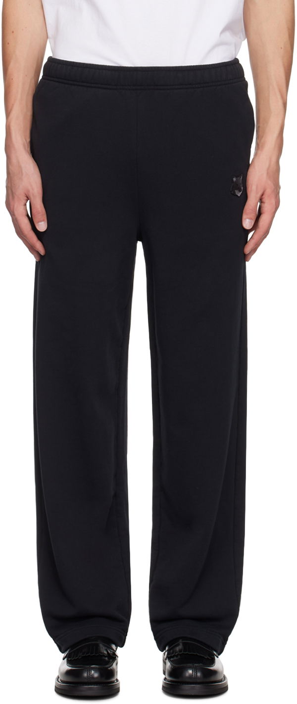 Trenirka MAISON KITSUNÉ Black Bold Fox Head Patch Sweatpants Crna | NM01111KM0001
