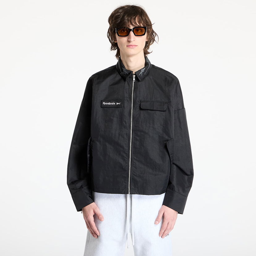 Vjetrovka Reebok Zipped Overshirt Crna | RMES001C99FAB0011000