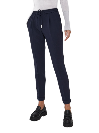 Hlače BOSS High Waist Pants Tamnoplava | 50427841