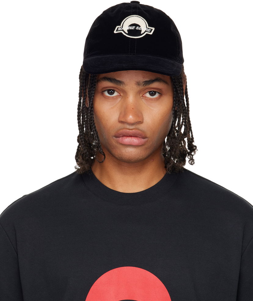 Kapa Marine Serre Marine Serre Velvet Baseball Cap Crna | UHG048ACWOV0074