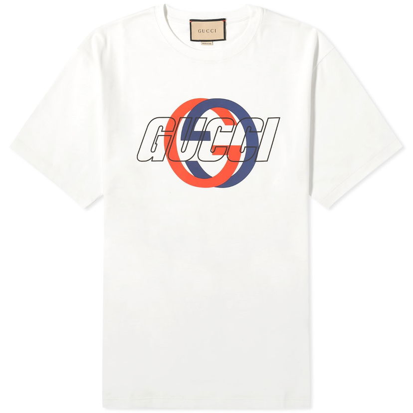 Majica kratkih rukava Gucci Interlocking Graphic Logo T-Shirt Bijela | 771758-XJF7C-9095