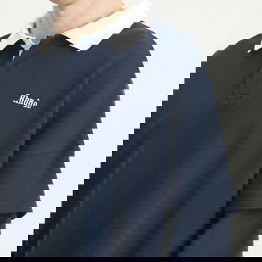 Polo majica Rhude Layered Long Sleeve Pique Polo Tamnoplava | RHFW25PO03012-3175, 5
