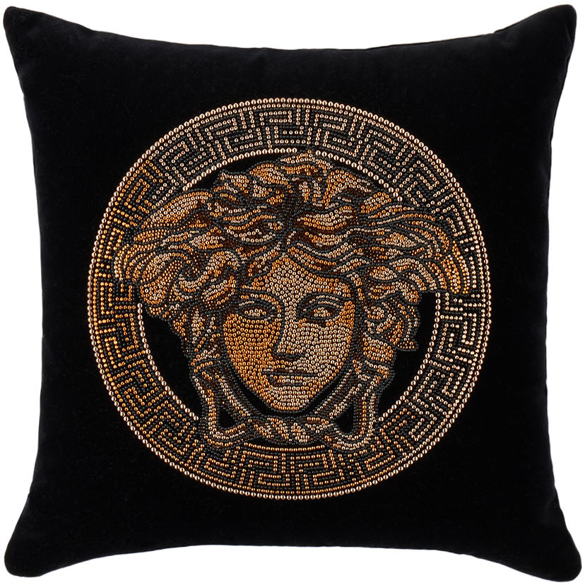 Home decor Versace Black Studded Icon Cushion Crna | ZCU454500_ZCOV0002