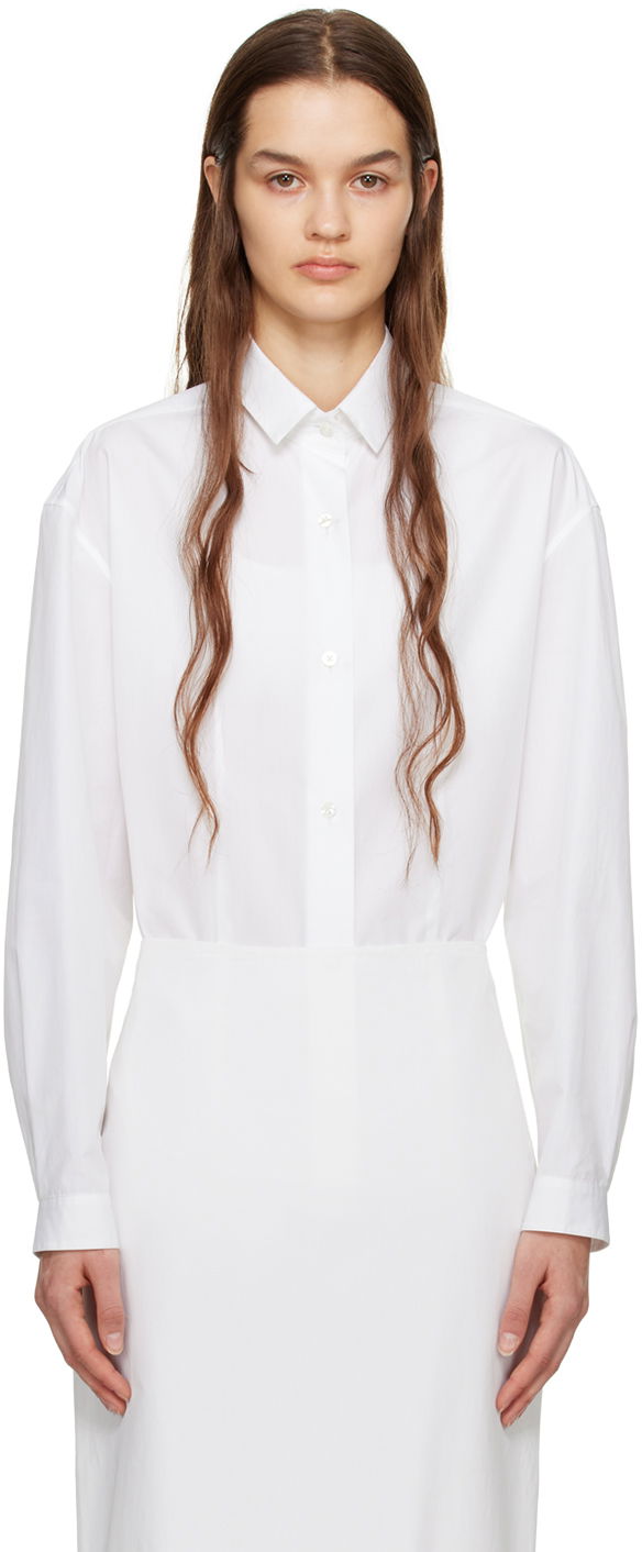 Košulja The Row Long Sleeve Button-Up Shirt Bijela | 7212-W2439