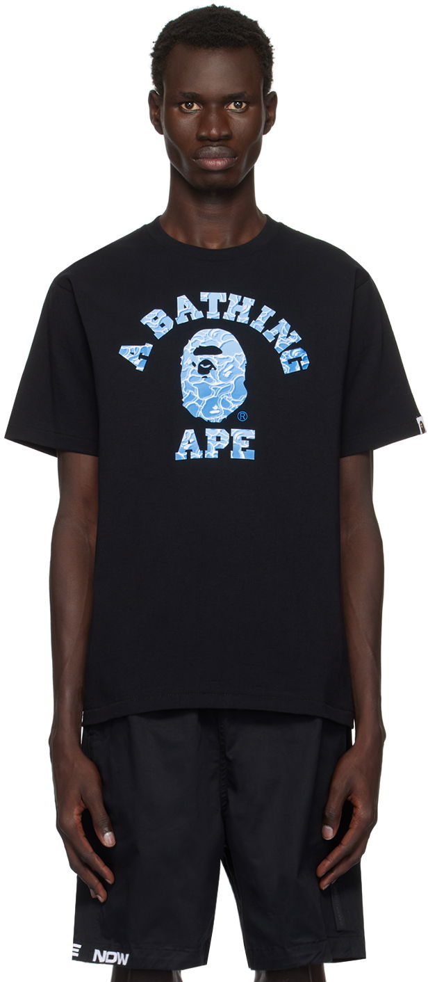 Majica kratkih rukava BAPE ABC Sea Surface Camo College T-shirt Crna | 001TEK701005F