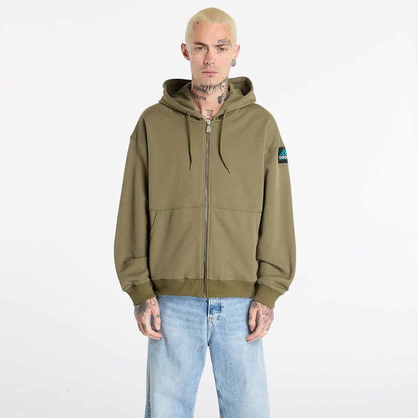 Dukserice adidas Originals Equipment Reflective Hoodie Full-Zip Zelena | JV7650