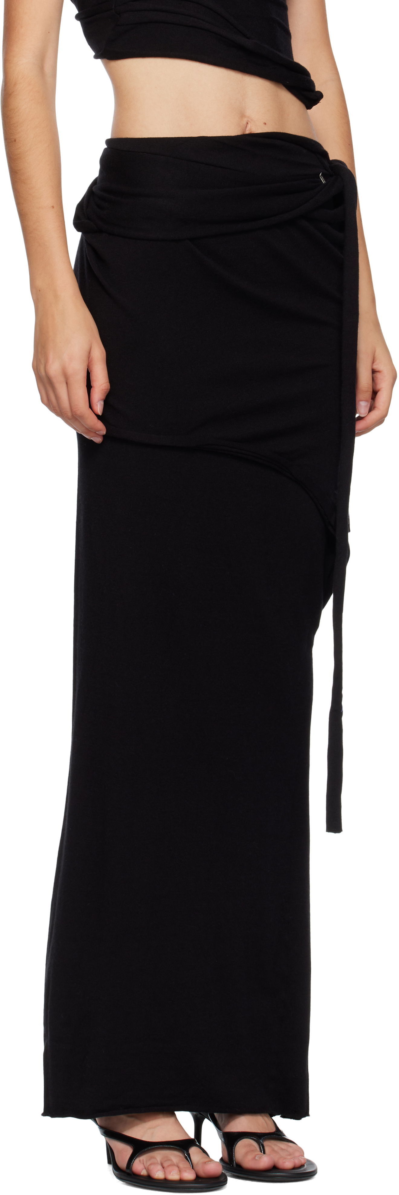 Suknja Ottolinger Ottolinger Lounge Drape Maxi Skirt Crna | 107-302007-01, 1