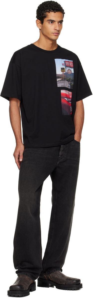 Majica kratkih rukava Diesel T-shirt with Roadside Scene and Car Photo Patches Crna | A19467-0PLAT-9XX, 3