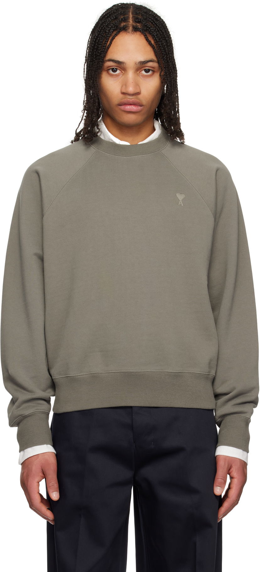 Džemper AMI AMI Paris Tonal Ami de Coeur Sweatshirt Zelena | USW074.747
