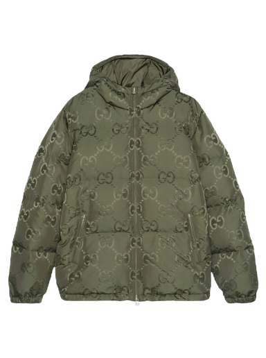 Jakna Gucci Jumbo GG Nylon Canvas Goose-Down Jacket Zelena | ‎698710 Z8A53 3175