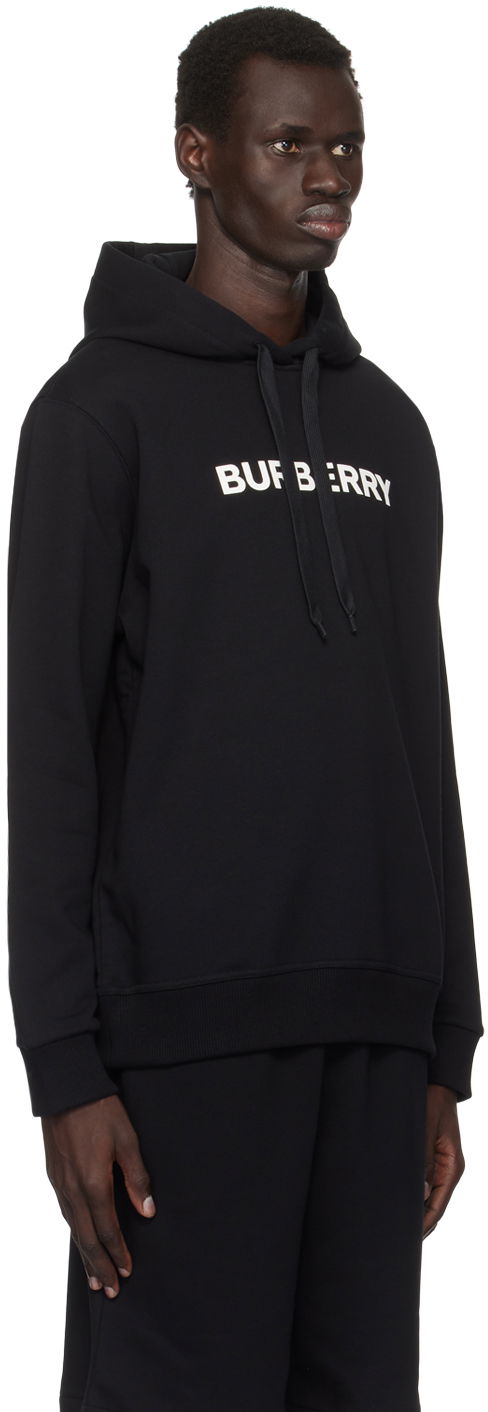 Dukserice Burberry Logo Cotton Hoodie Crna | 8096363, 1