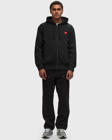 Dukserice Comme des Garçons Play Comme des Garcons Full-Zip Hoodie Red Heart Crna | AX-T172-051-1, 2