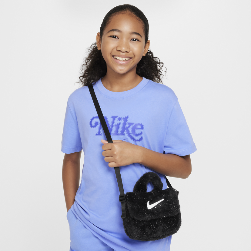 Ručna torbica Nike Nike Faux Fur Crossbody Bag (1 l) Crna | FZ1329-010