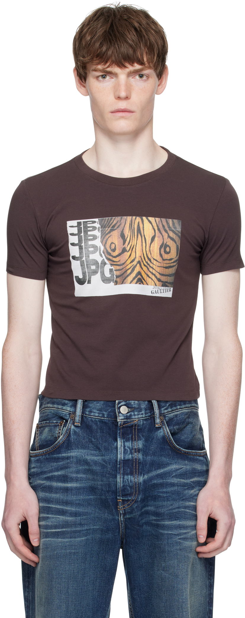 Majica kratkih rukava Jean Paul Gaultier Jean Paul Gaultier Printed Wood T-Shirt Smeđa | 25/03-W-TO294-J002-710060