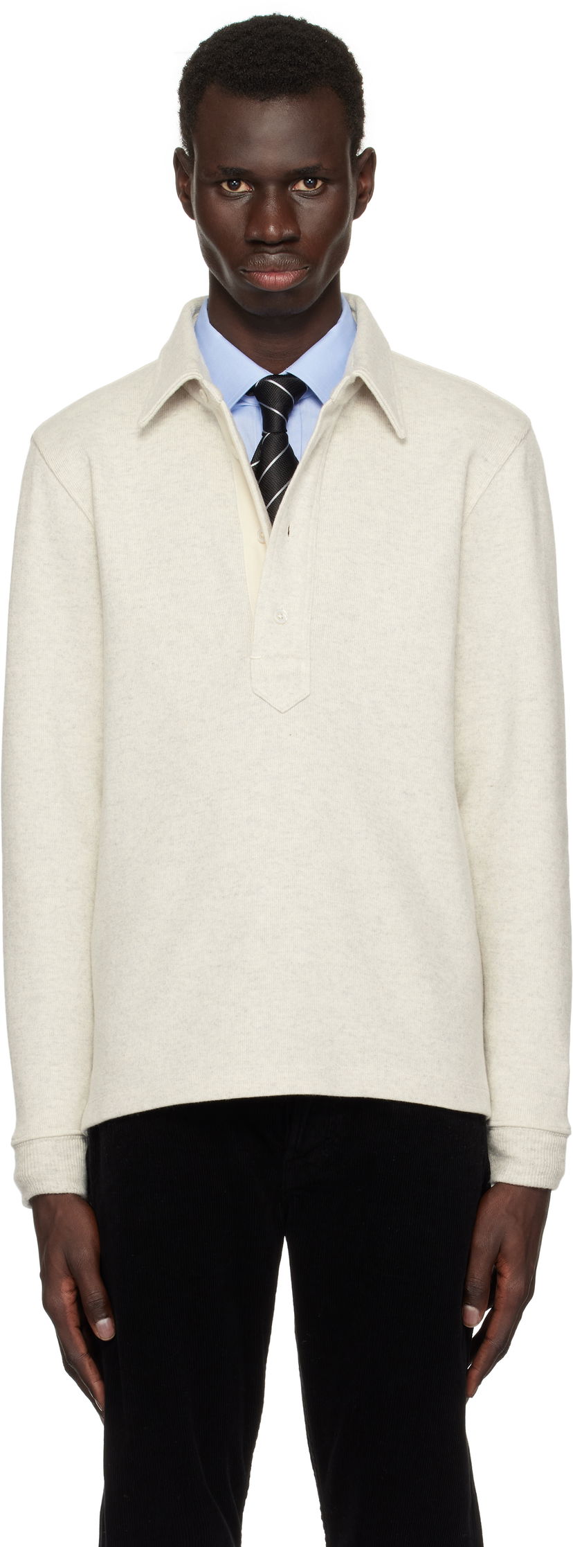 Džemper Tom Ford TOM FORD Cotton Blend Rugby Polo Bež | JPL017-JMC049S25