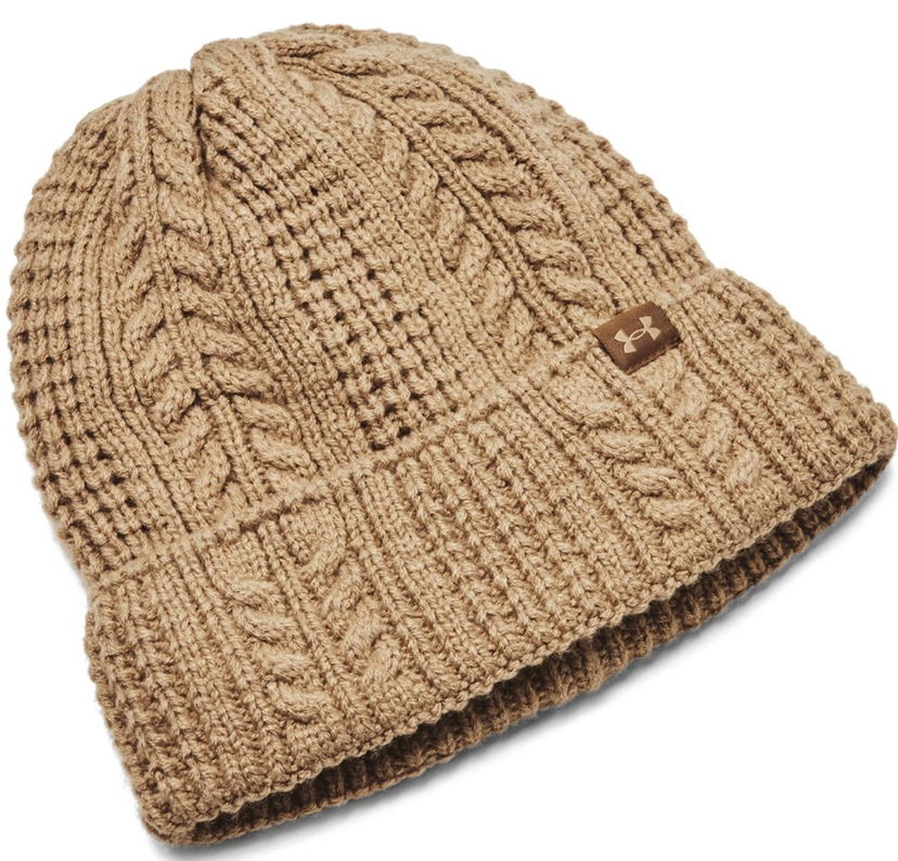 Kapica Under Armour W Halftime Cable Knit Beanie Smeđa | 1386639-263