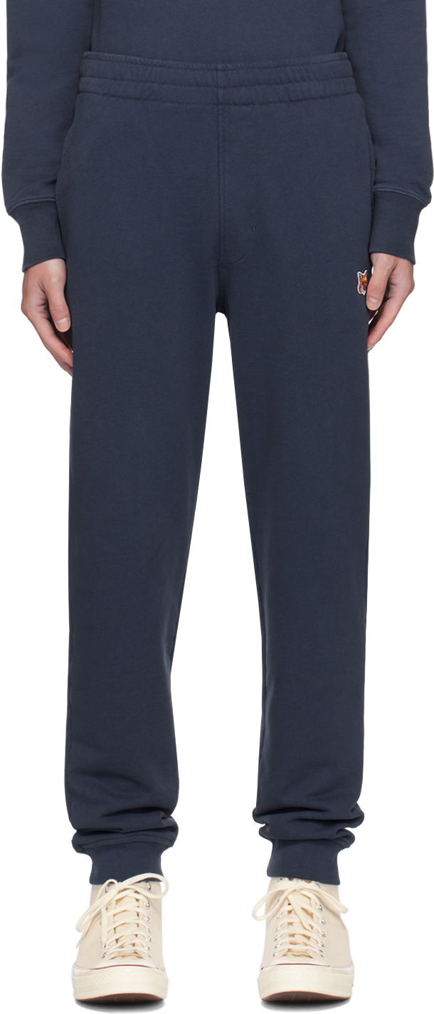 Trenirka MAISON KITSUNÉ Navy Fox Head Regular Sweatpants Tamnoplava | LM01114KM0001