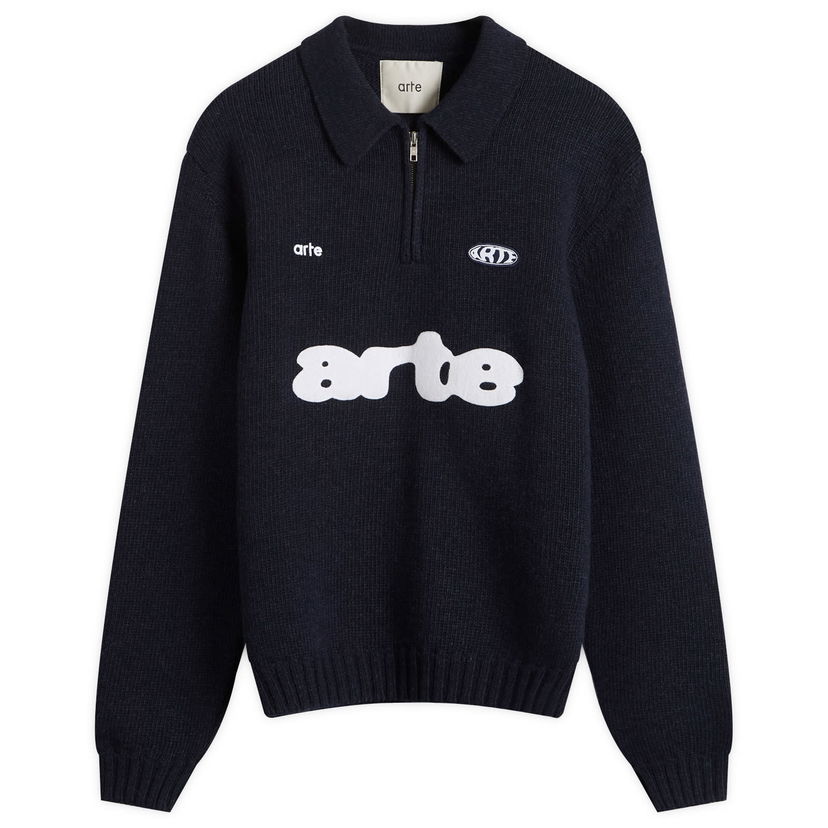 Džemper Arte Antwerp Arte Football Knit Polo Jumper Tamnoplava | AW25-256K-NVY