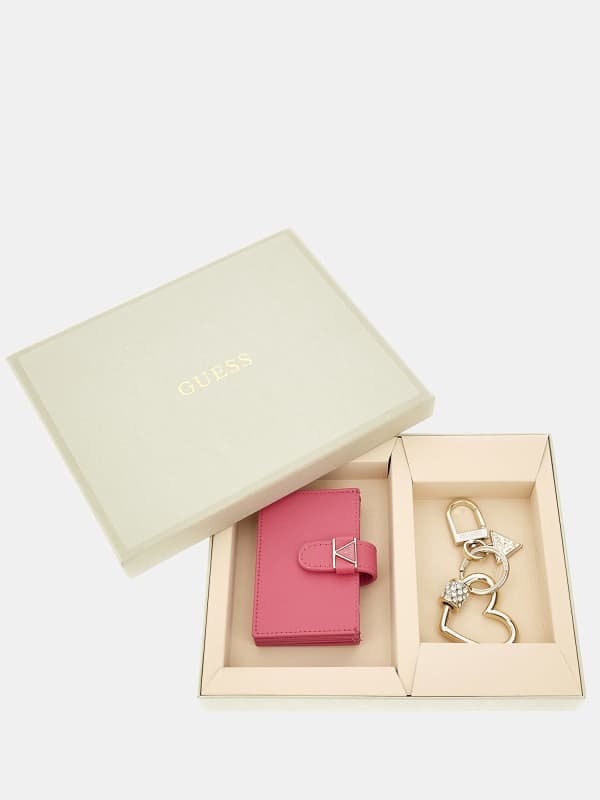 Odjeća GUESS 4G Logo Wallet And Keychain Set Bež | GFBOXWP3309
