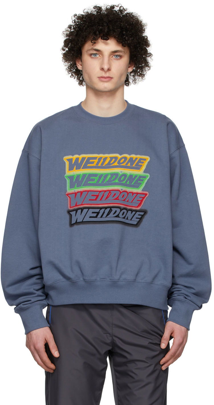 Dukserice We11done We11done French Terry Sweatshirt Plava | WD-TS1-22-651-U-NV