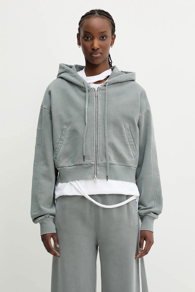 Dukserice Ksubi KSUBI Sott Origin Cropped Hoodie Siva | WSP25FL003