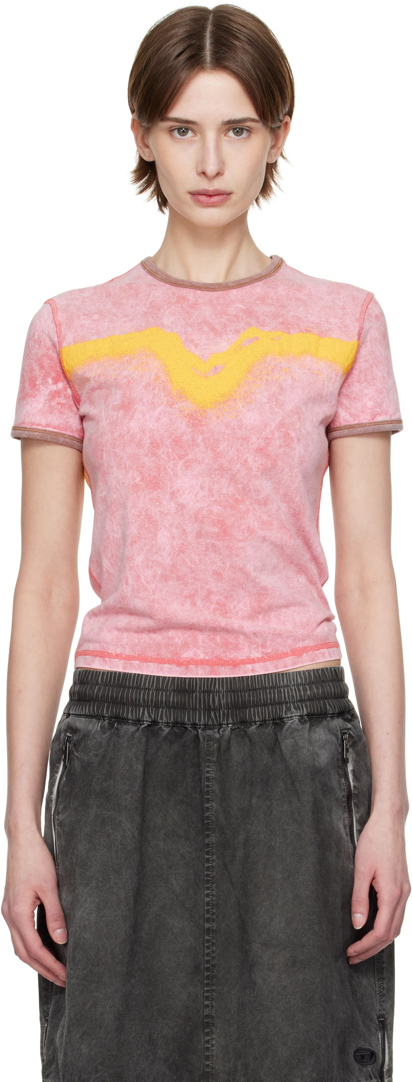 Majica kratkih rukava Diesel Diesel T-Uncutie-Long-Q3 Graphic T-Shirt Ružičasta | A17316 0SLBB