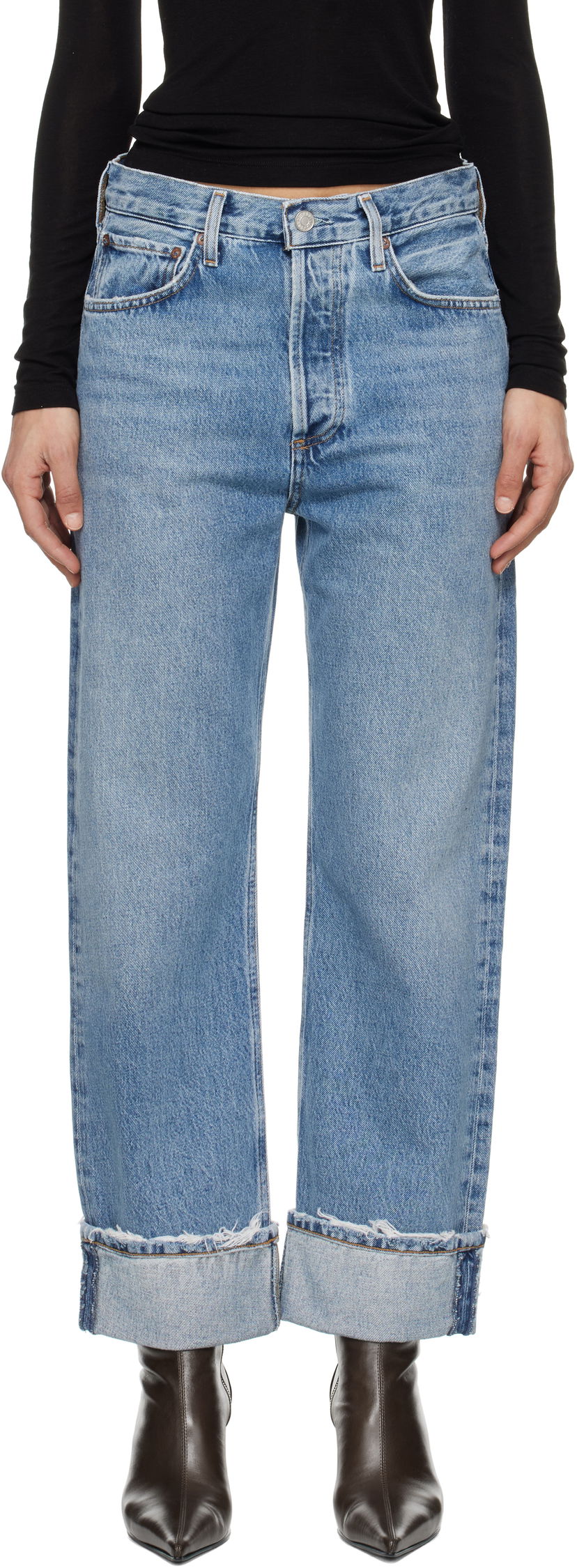Jeans AGOLDE AGOLDE Fran Low Slung Straight Jeans Plava | A9157-1141