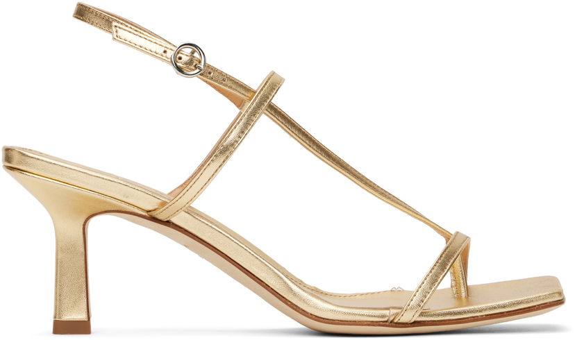 Dodaci Aeyde Aeyde Elise Leather Toe-Post Heeled Sandals Metalik | A11-HS-ASTS65CI-0121-902-007