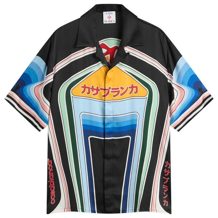 Košulja Casablanca Casablanca Graphic Short Sleeve Shirt, Size Large Crna | MPF25-SH-003-06
