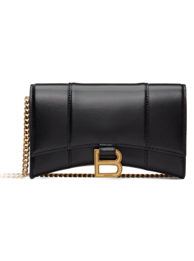 Torba za rame Balenciaga Hourglass Shoulder Bag Crna | 656050 1QJ4M