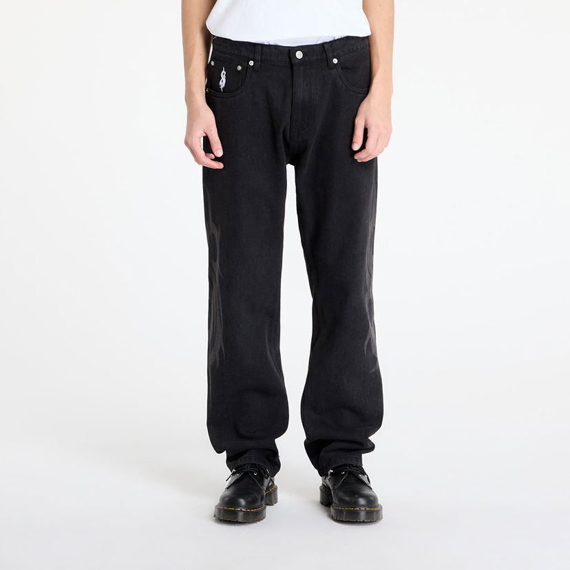 Jeans Pleasures PLEASURES x Slipknot 5 Pocket Pants Crna | P25SK008 BLACK