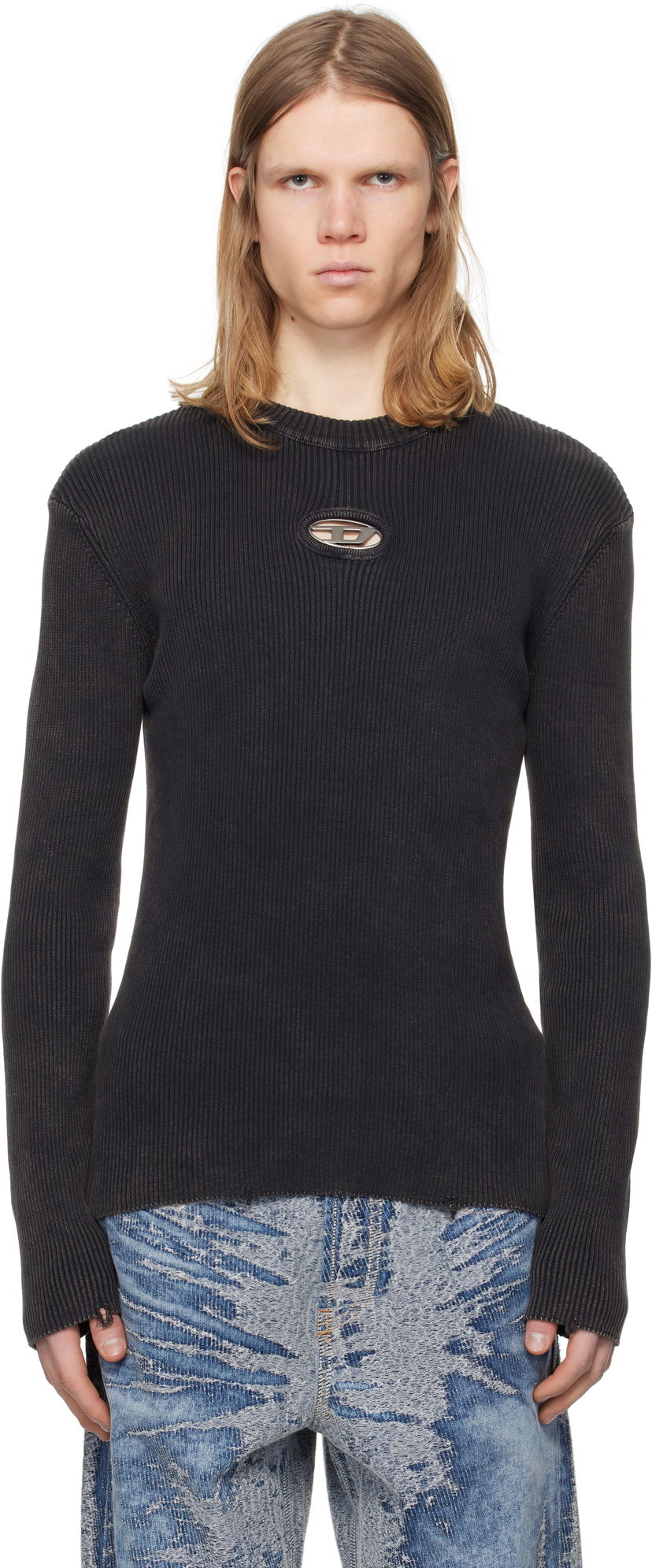 Džemper Diesel Diesel K-Darin-D Ribbed Knit Sweater Crna | A17512-0AKBQ-900