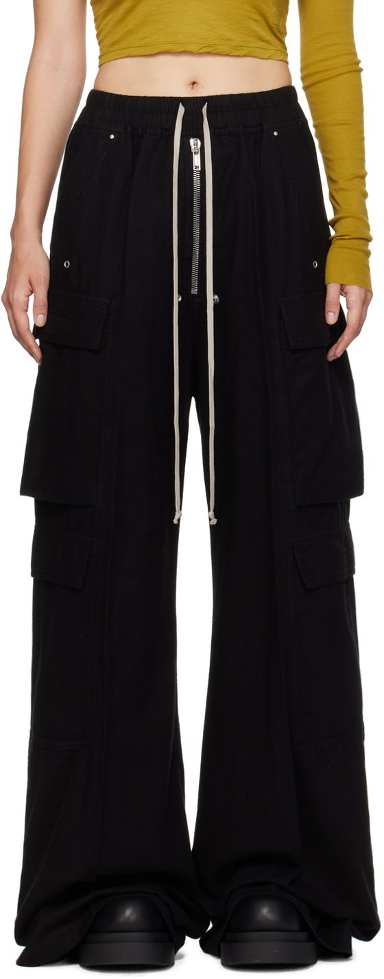 Cargo hlače Rick Owens Double Cargo Jumbo Belab Trousers Crna | DS02D2324 CFL