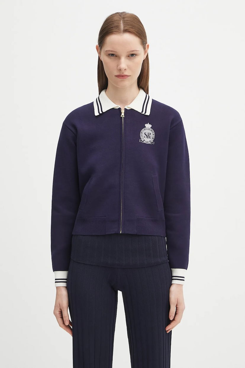 Džemper Sporty & Rich Sporty & Rich Royal Club Zipped Cardigan Tamnoplava | CA006620219BL106